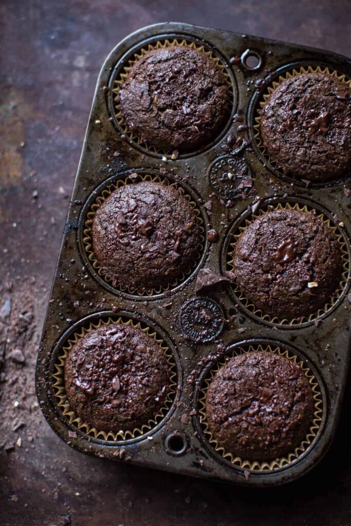 bánh muffin chocolate trà đen