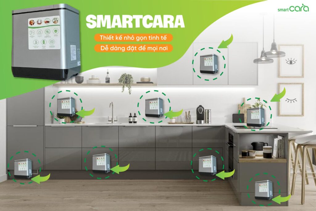 vị trí đặt máy xử lý rác hữu cơ gia đình smartcara tối ưu